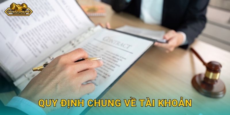 Quy định chung về tài khoản